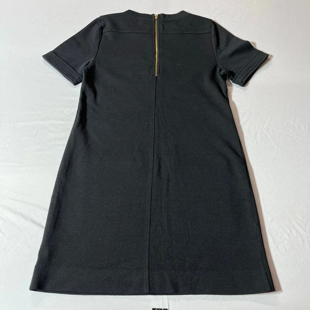 J. Crew Womens Wool Zippered Shift Dress Size 12‎ Preppy Pockets Retro Mod 60s